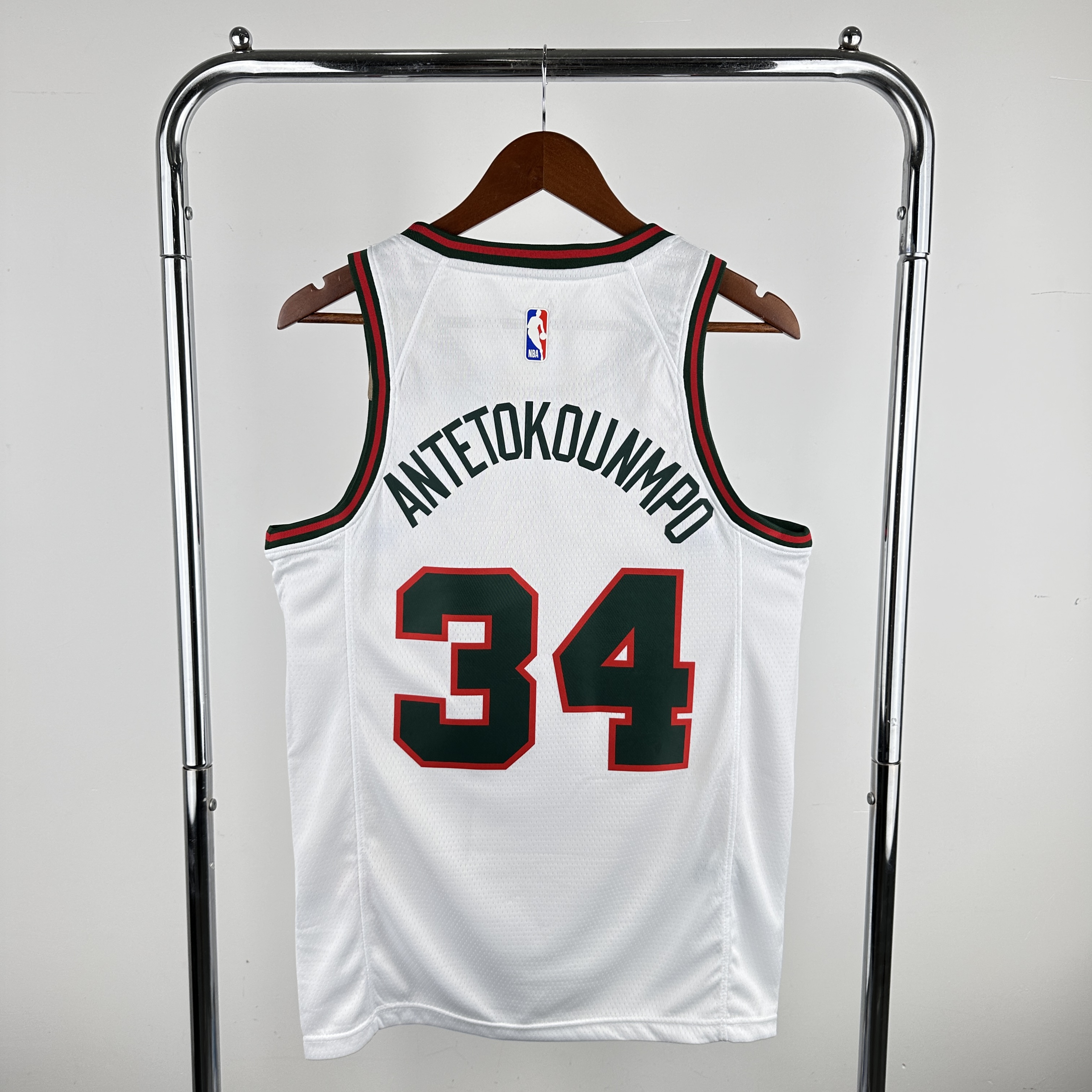 Men Milwaukee Bucks #34 Antetokounmpo White Throwback Nike 2024 NBA Jersey->philadelphia 76ers->NBA Jersey